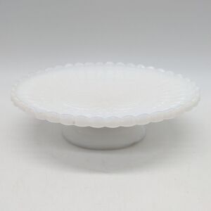 Vintage Avon White Milk Glass Footed Pedestal Soap Dish